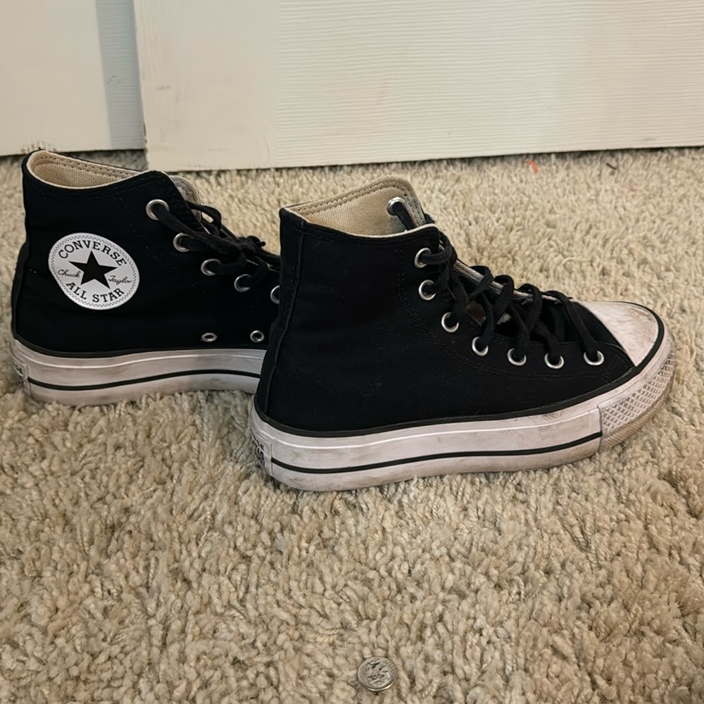 Black platform converse size 7 women’s